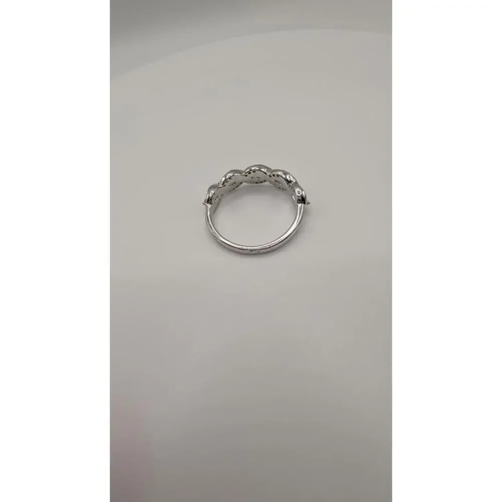 Sterling Silver Twisted Leaf Design Ring Size 9